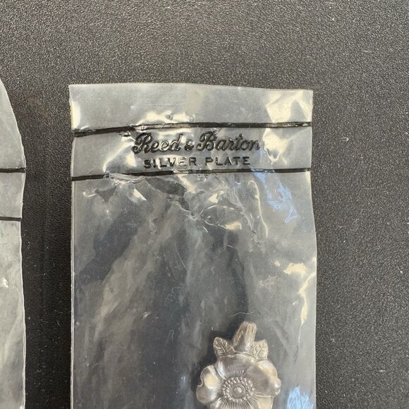 Reed and Barton Set of 3 Silver Plate Mini Hostess Serving Flatware Set Floral - Picture 9 of 10